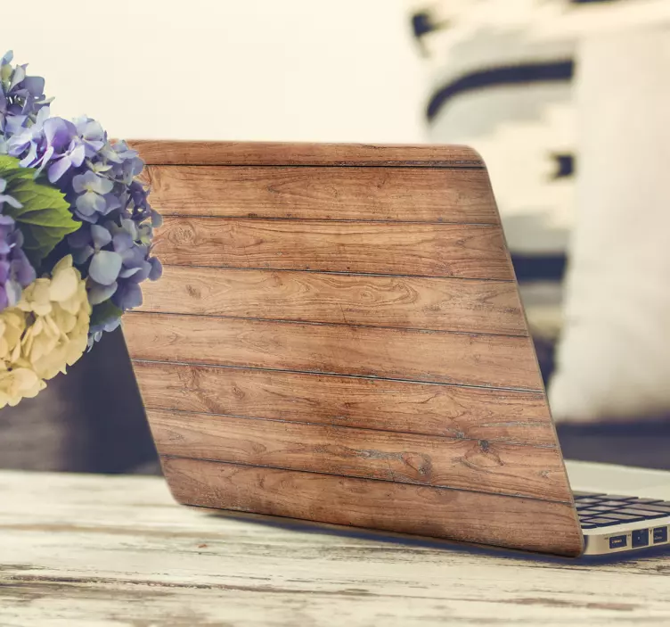 Laptop Sticker Holzoptik - TenStickers