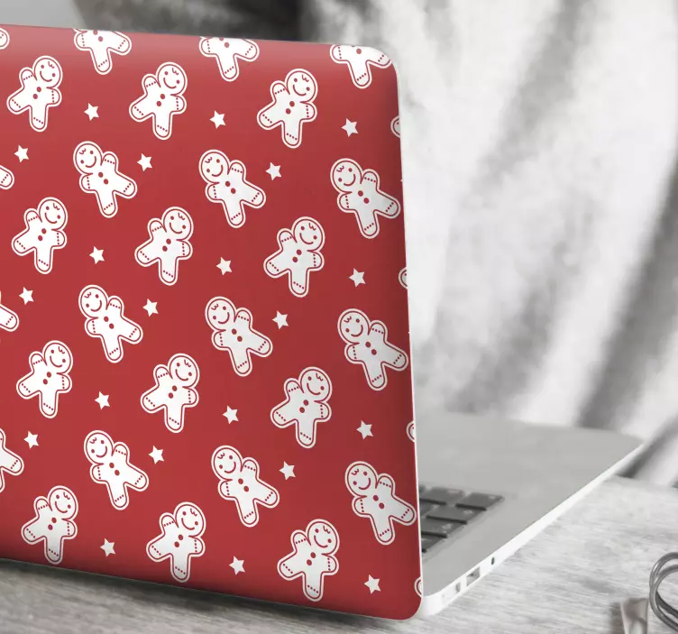 Laptop Aufkleber lebkuchen-charaktermuster - TenStickers
