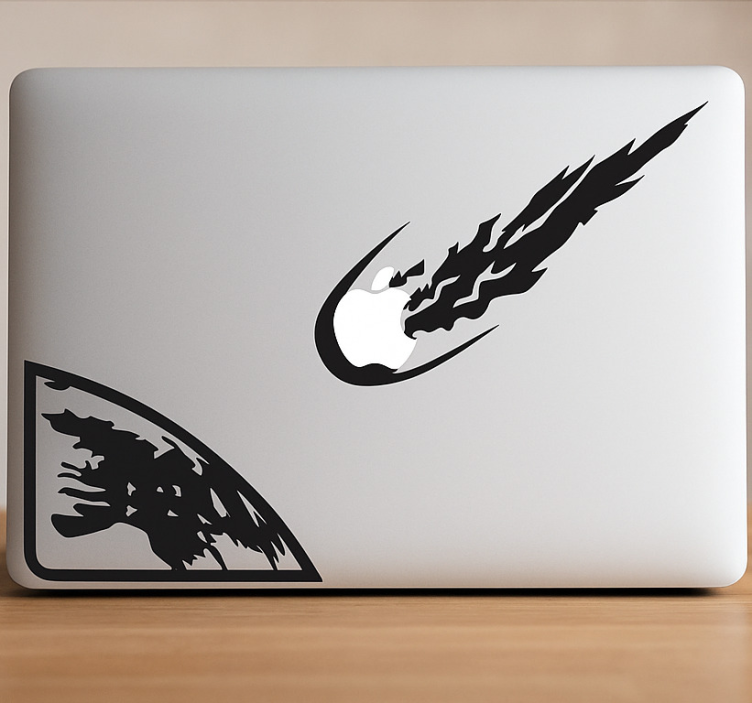 Laptop Aufkleber meteoreinschlag auf dem macbook - TenStickers