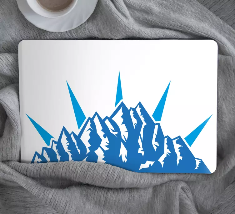 Laptop aufkleber mit berggipfel illustration - TenStickers