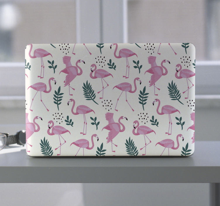 Laptop aufkleber mit flamingo-muster - TenStickers