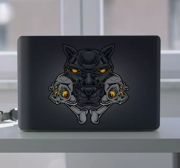 Laptop aufkleber mit wildem tieremblem - TenStickers