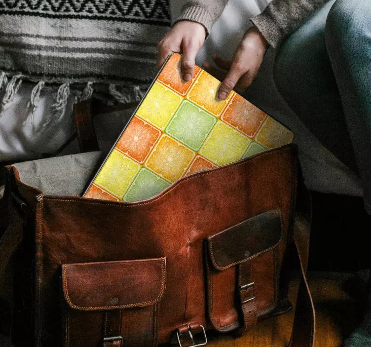 Laptop aufkleber mit zitrusmuster fliesen - TenStickers