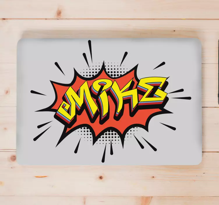 Laptop Aufkleber name im comic-stil - TenStickers