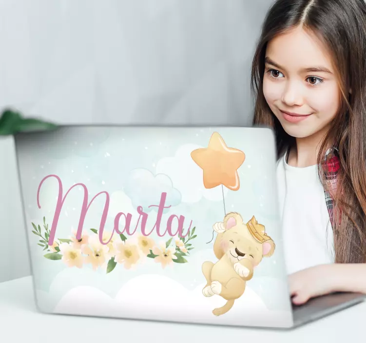 Laptop Aufkleber niedlicher löwencharakter - TenStickers