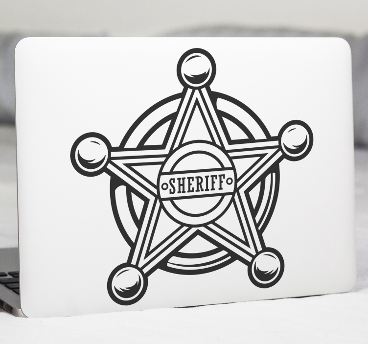 Laptop Aufkleber sheriff-stern-emblem - TenStickers