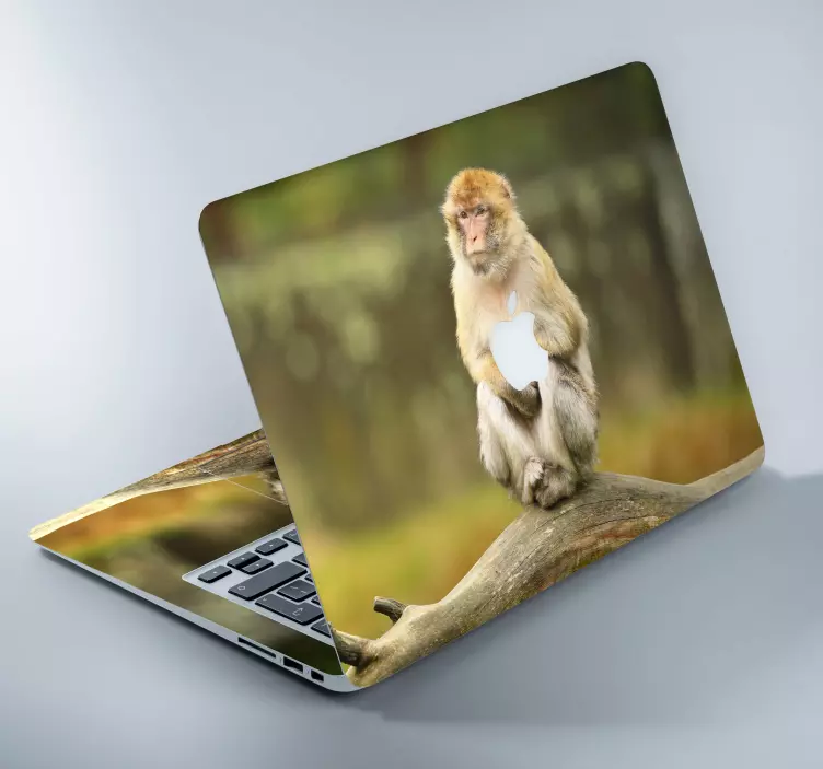 Laptop Aufkleber Sitzender Affe - TenStickers