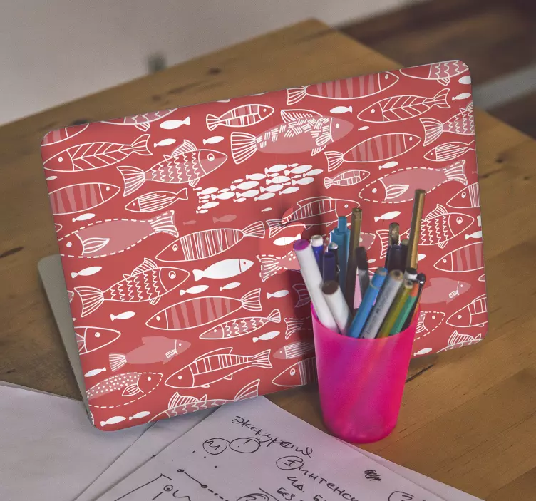 Laptop Aufkleber skurriles fischmuster - TenStickers