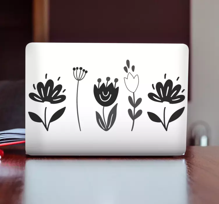 Laptop Aufkleber stilisiertes blumenarrangement - TenStickers