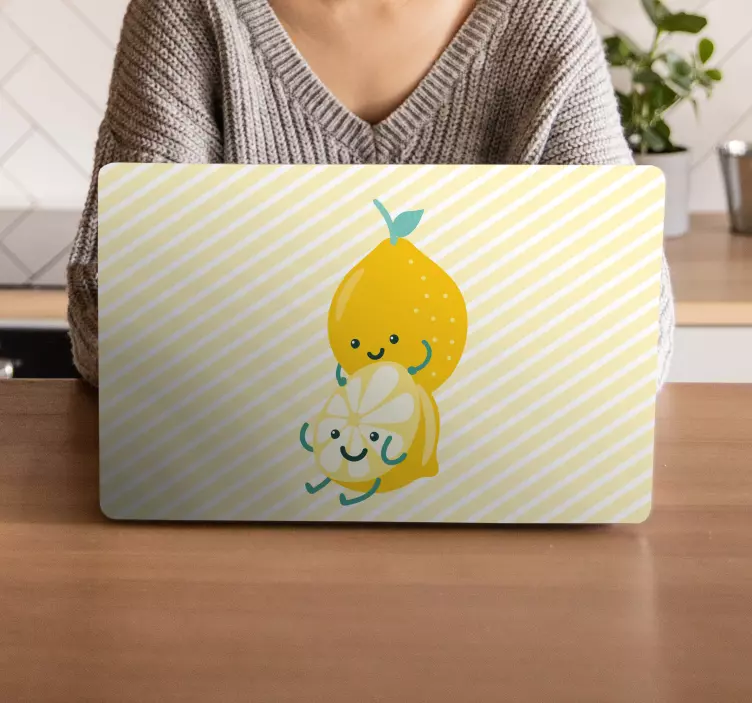 Laptop Aufkleber süße zitrusfiguren - TenStickers