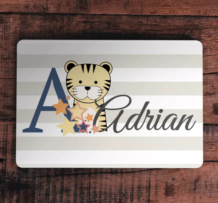 Laptop Aufkleber tiger-kind-kunstwerk - TenStickers