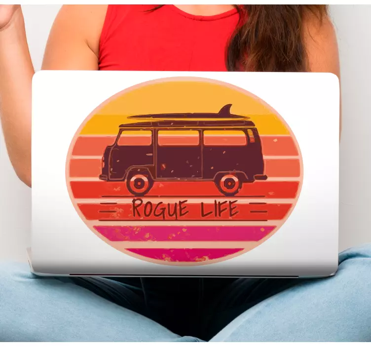 Laptop aufkleber vintage surf bus - TenStickers