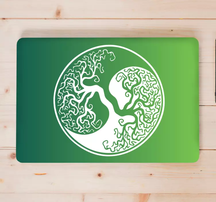 Laptop Aufkleber yin-yang-bäume - TenStickers