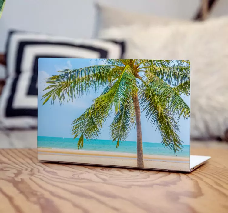 Laptop Folie Palme am Strand - TenStickers