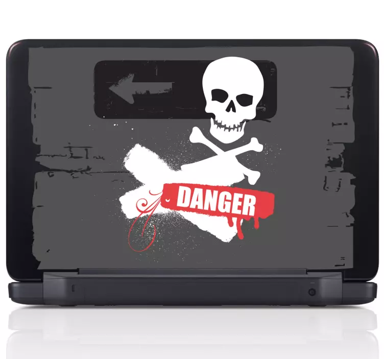 Laptop Sticker Danger - TenStickers