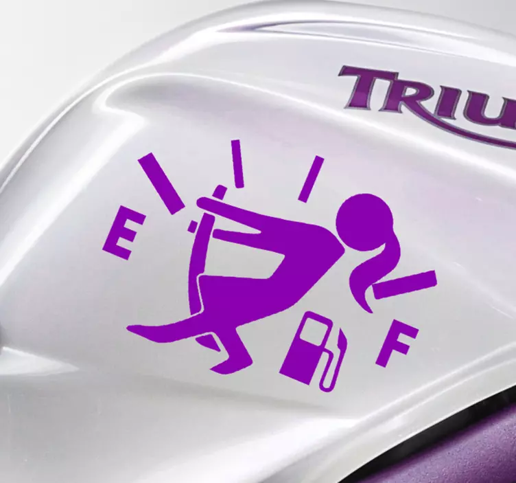Leerer kraftstoff frau motorrad aufkleber - TenStickers