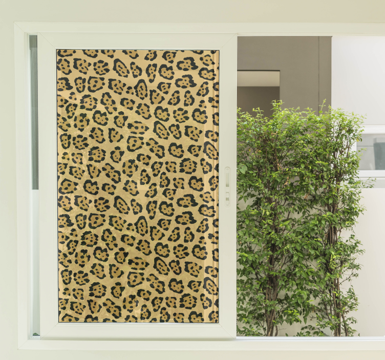 Leopardengeometrische Sichtschutzfolie Fenster - TenStickers