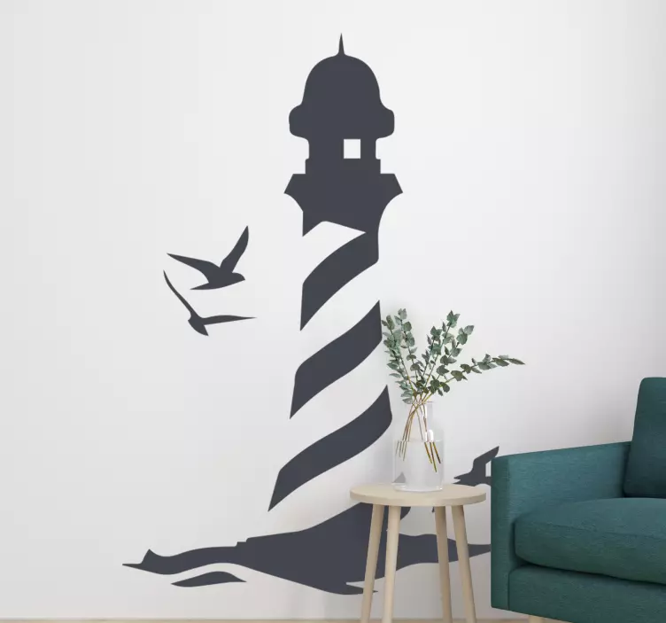 Leuchtturm am Meer nautische Wandtatttoo maritim Wohnzimmer - TenStickers