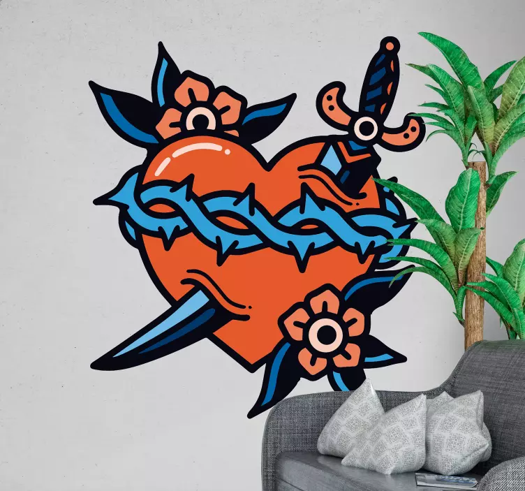 Liebe Sticker herz und klinge - TenStickers