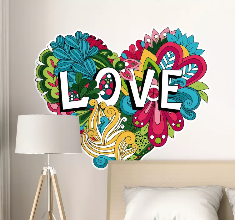 Liebe Sticker herz voller farben - TenStickers