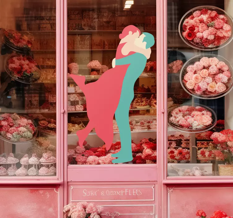 Liebespaar Kuss Aufkleber - TenStickers