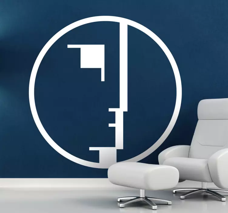 Wandtattoo Wohnzimmer geometrisches Gesicht - TenStickers