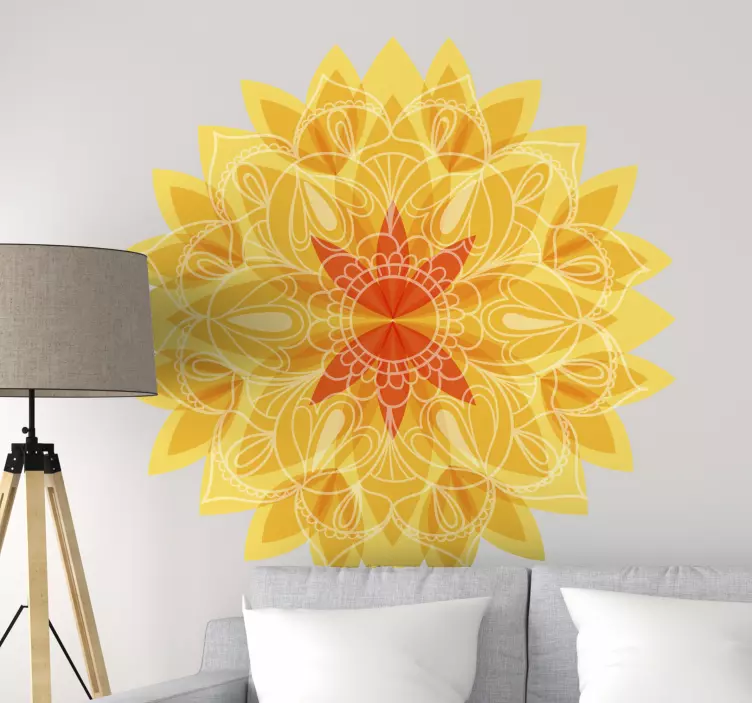 Lotus Mandala Blumen Wandaufkleber - TenStickers