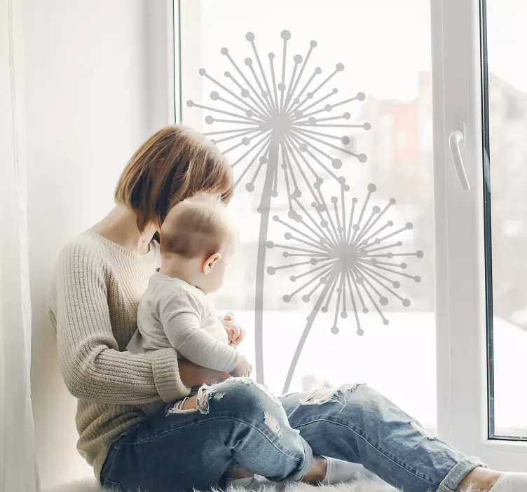 Fensteraufkleber einfarbige Pusteblumen - TenStickers