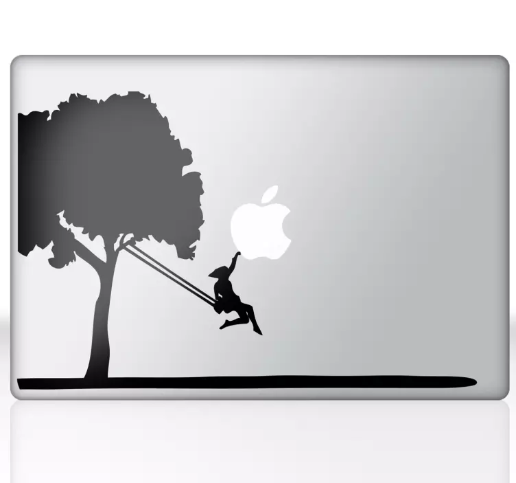 Mädchen Schaukel MacBook Sticker - TenStickers