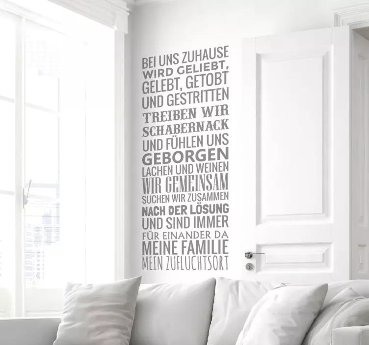 Meine Familie Wandtattoo Wohnzimmer - TenStickers