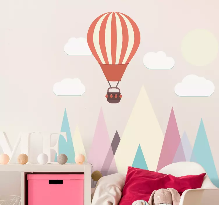 Geometrischer Ballon Landschaft Wandtattoo Kinderzimmer - TenStickers
