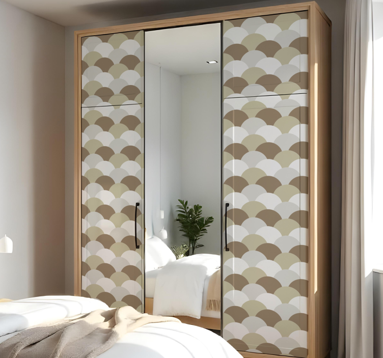 Schrankaufkleber braune schuppen - TenStickers