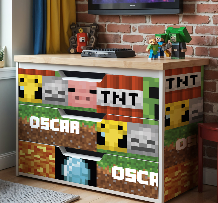 Möbelfolie geometrisches gaming-muster - TenStickers