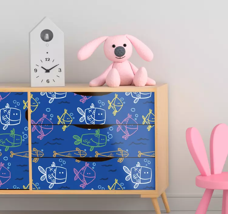 Möbelfolie lebendiges fischmotiv - TenStickers