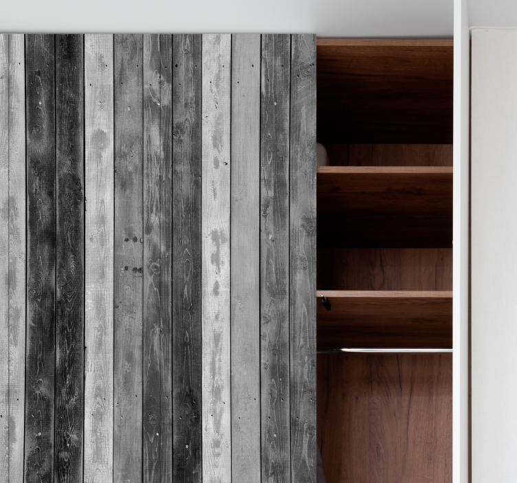 Schrankaufkleber Rustikale graue holzbohlen - TenStickers