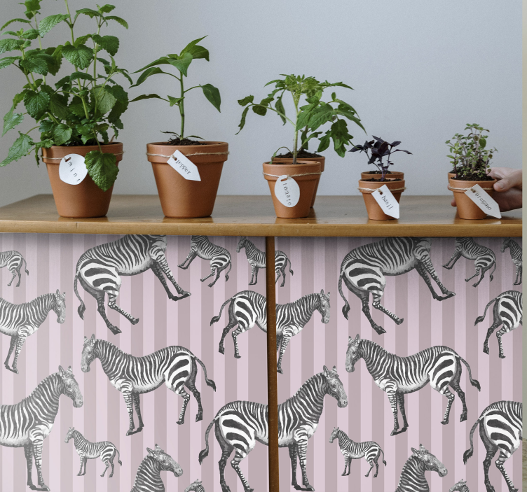 Klebefolie Möbel Vintage zebraillustration - TenStickers