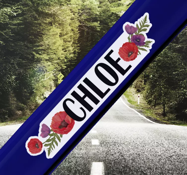 Mohn Namensaufkleber Fahrrad - TenStickers