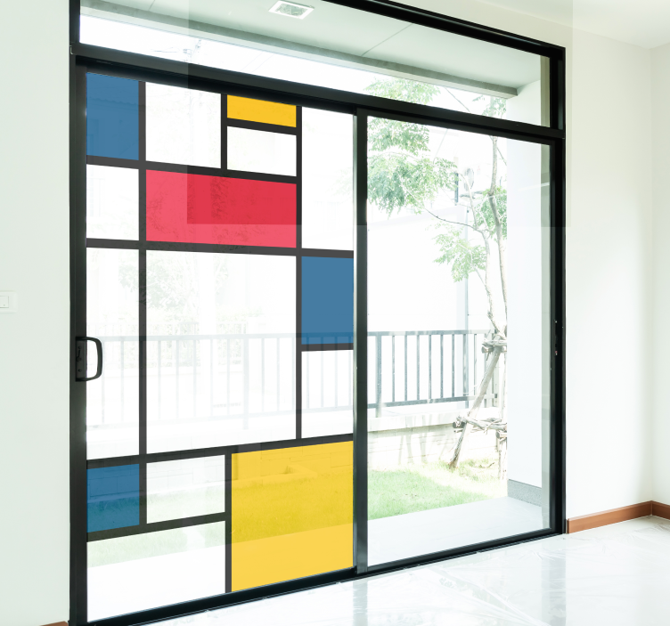 Fensteraufkleber abstrakte Kunst Mondrian - TenStickers