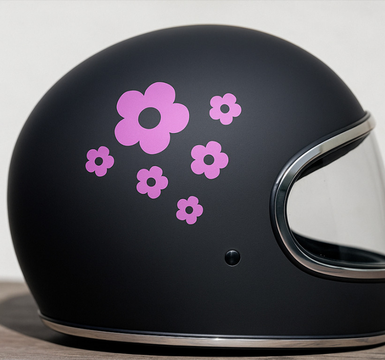 Motorrad Aufkleber einfaches blumendesign mit namen - TenStickers