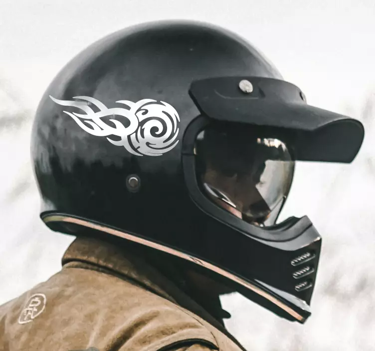 Motorrad Sticker Tribal Flamme für Helm - TenStickers