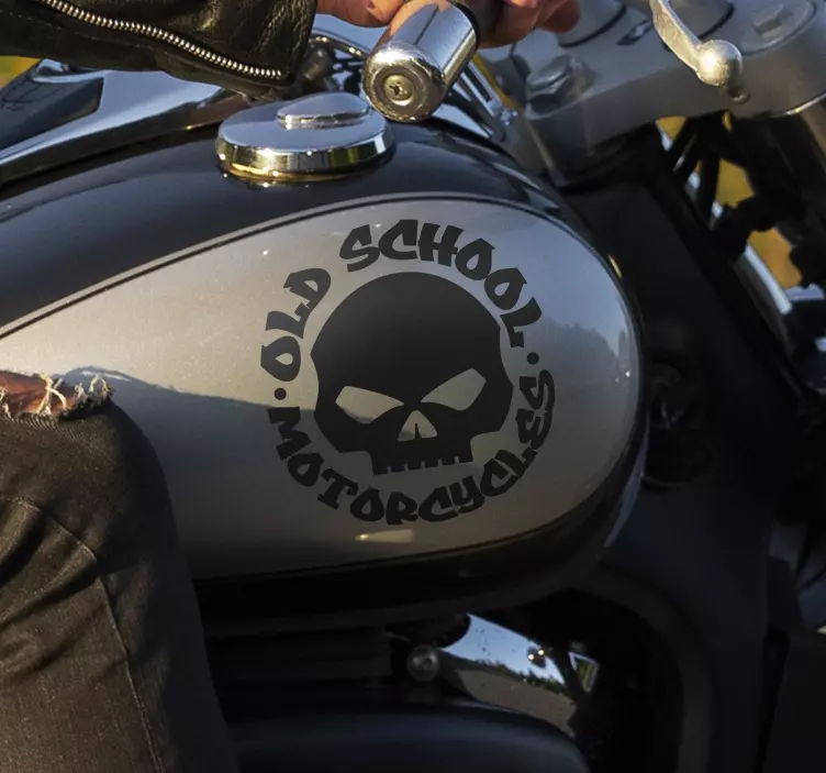 Motorrad Aufkleber Totenkopf Old School - TenStickers
