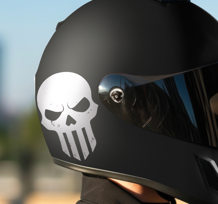 Motorrad Aufkleber totenkopfhelm-design - TenStickers