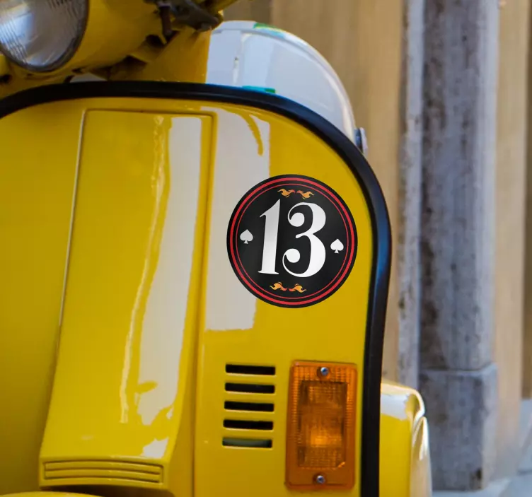 Motorrad Aufkleber personalisierte Nummer Old School - TenStickers