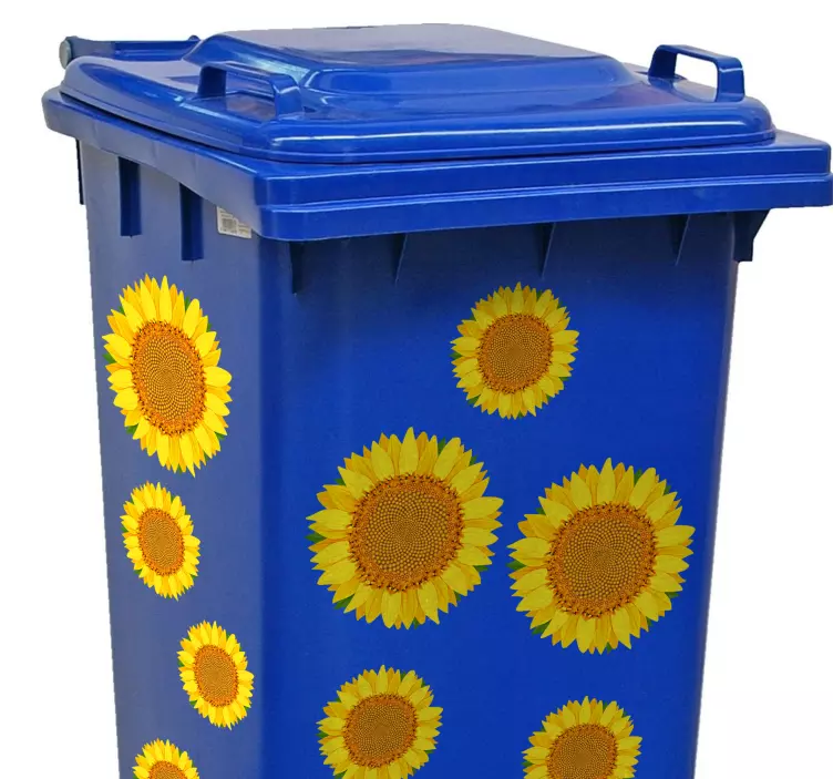 Mülltonnenaufkleber Sonnenblume - TenStickers