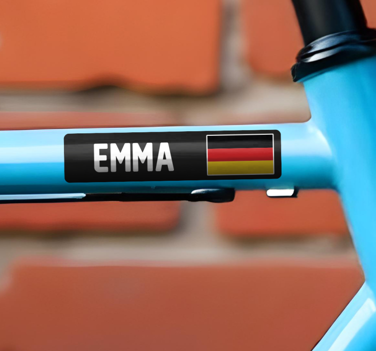 Namensaufkleber Fahrrad benutzerdefinierte Flagge und Name - TenStickers