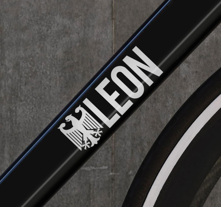 Namensaufkleber fahrrad  flagge und name in silber - TenStickers