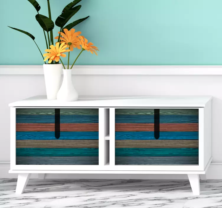 Natürliche Holz Streifen Textur Möbel Aufkleber - TenStickers