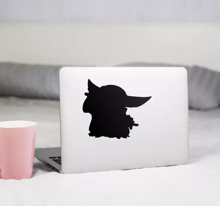 Laptop Aufkleber Baby Yoda wacht auf - TenStickers