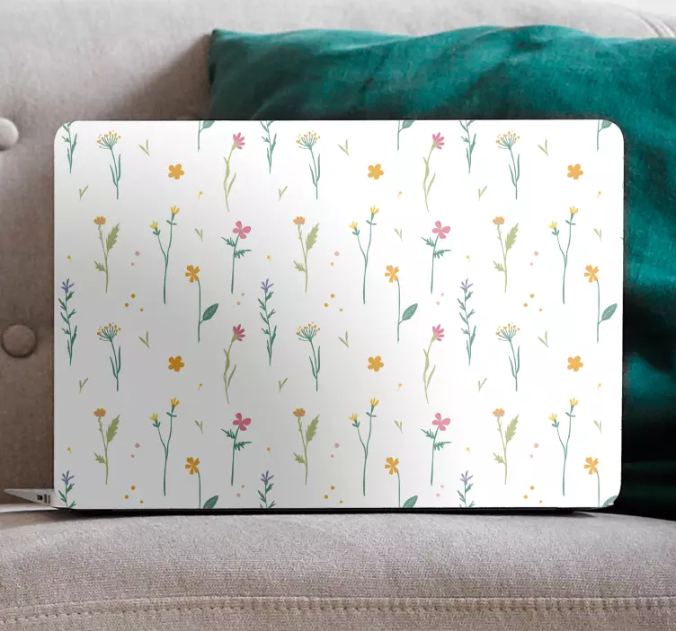 Laptop Aufkleber Einfache blumen mit weißem Hintergrund - TenStickers