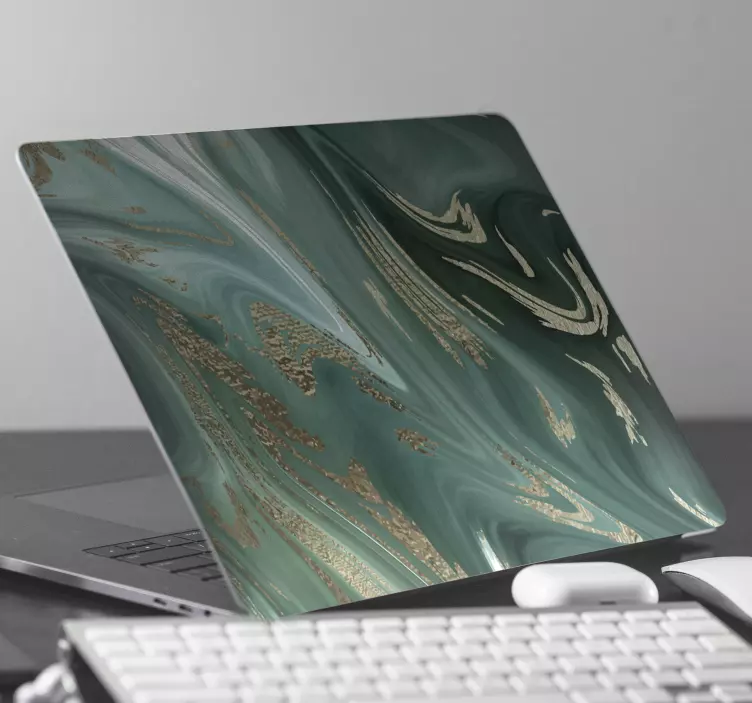 Laptop Aufkleber Grüner marmor elegant - TenStickers